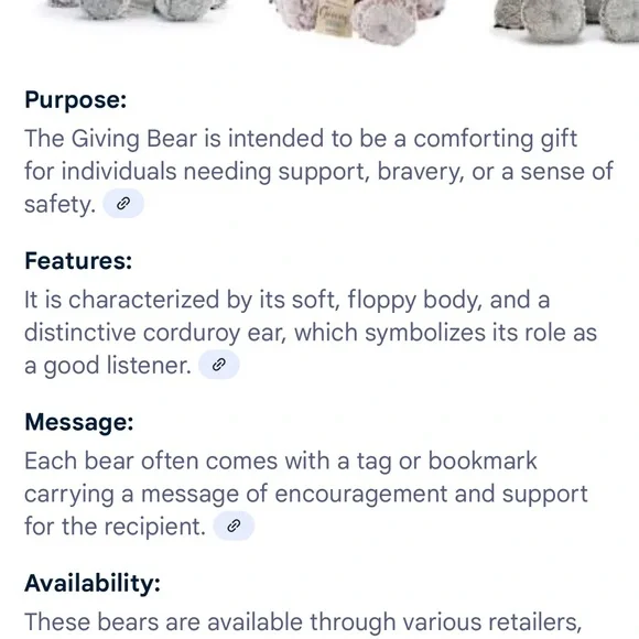 ❗️SOLD❗️Demdaco Gray and Brown Giving Bear - Picture 2 of 6